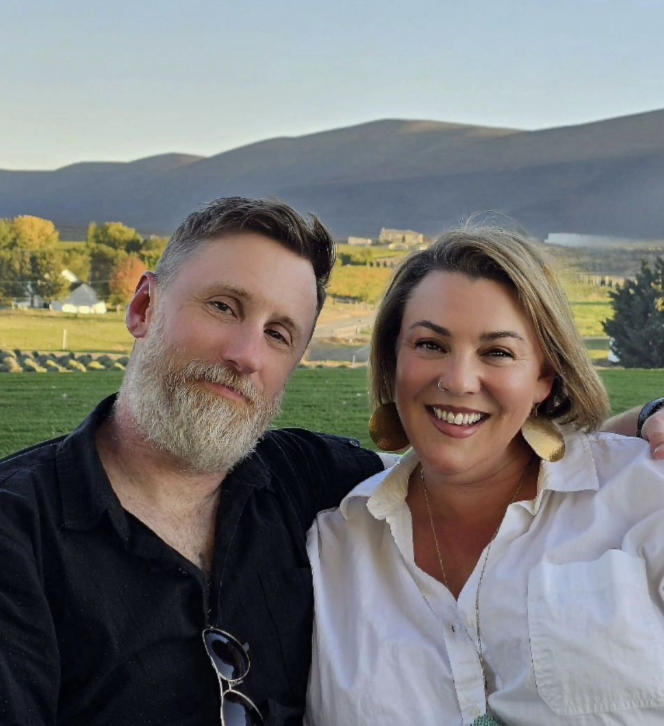 Conor and Callie McGrath, founders of Belle Terre Lavender, with their Columbia Valley lavender farm