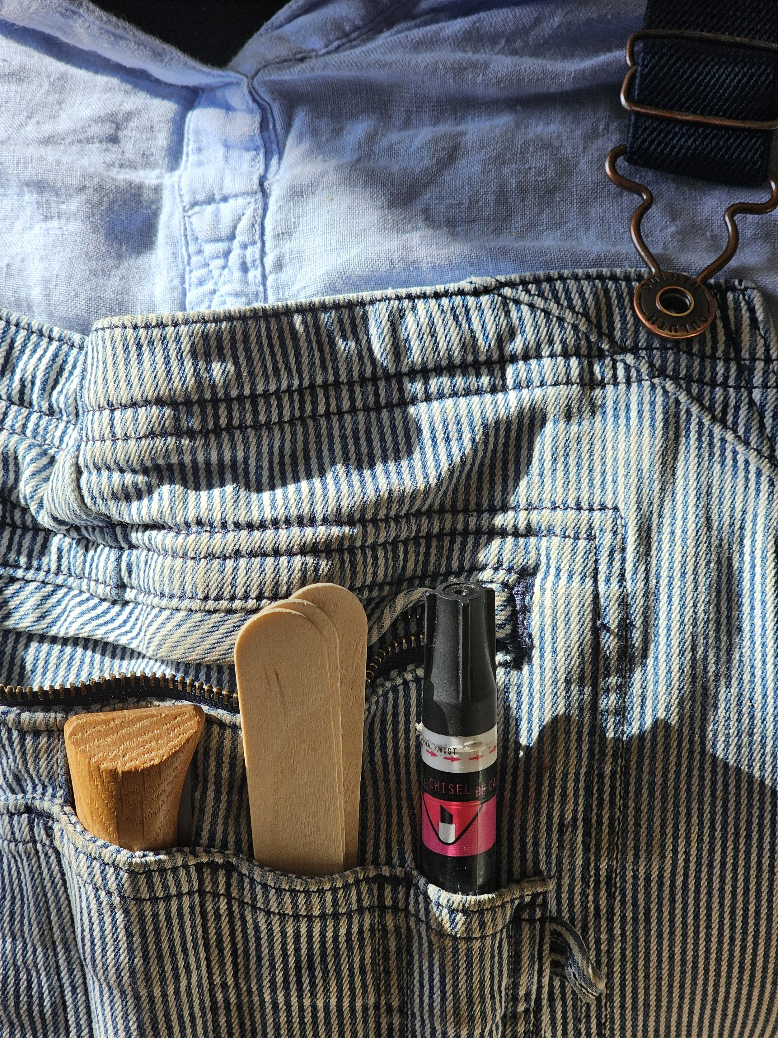 Farm apron with harvesting tools at Belle Terre Lavender