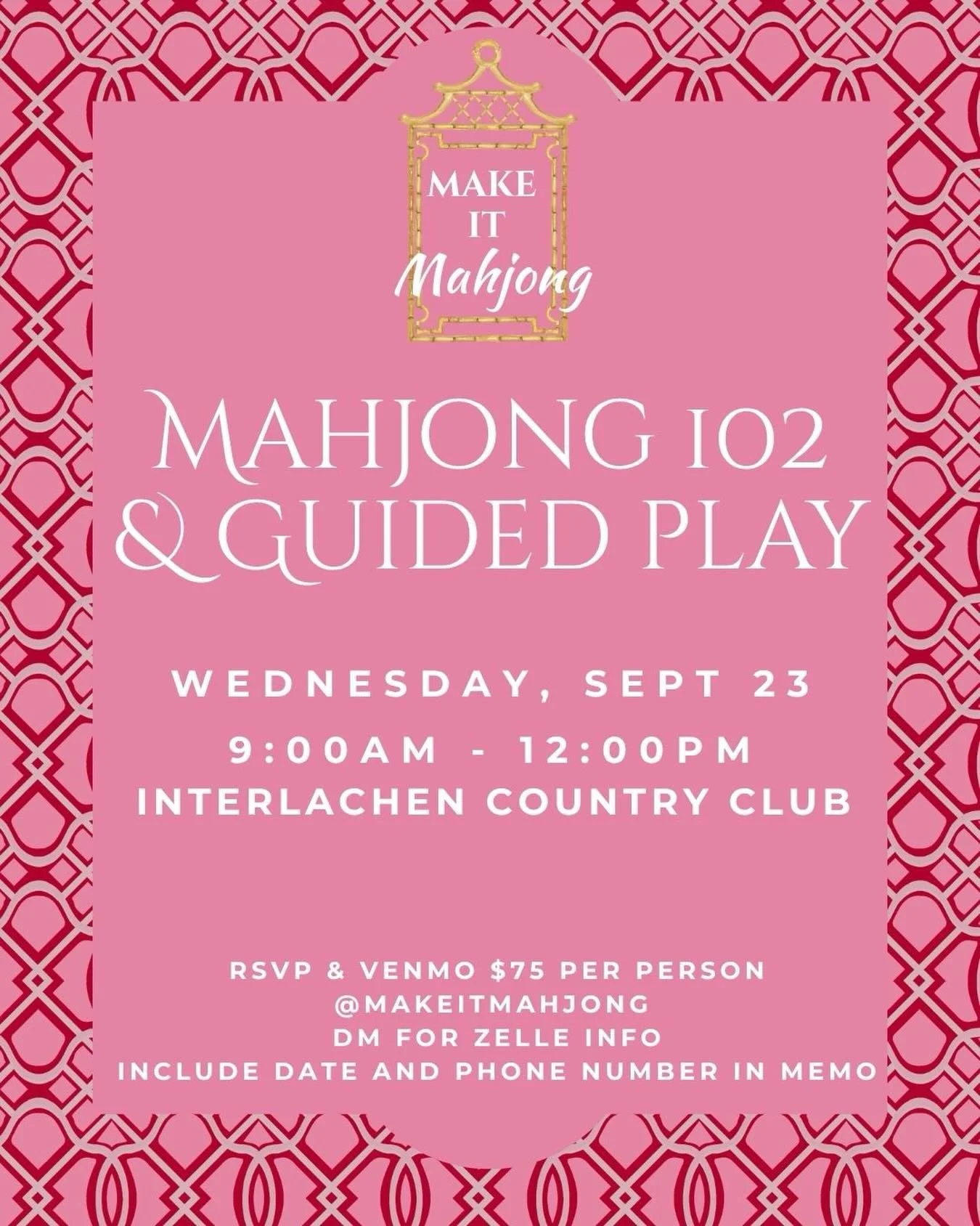 Let&rsquo;s level up!! Join us as we take you deeper in strategy: 2026 overlapping pivot hands, early vs late discards, blind passes, defensive strategies, and of course, lots and lots of guided play. Space is limited!! 

Orlando Mahjong | Orlando Ma