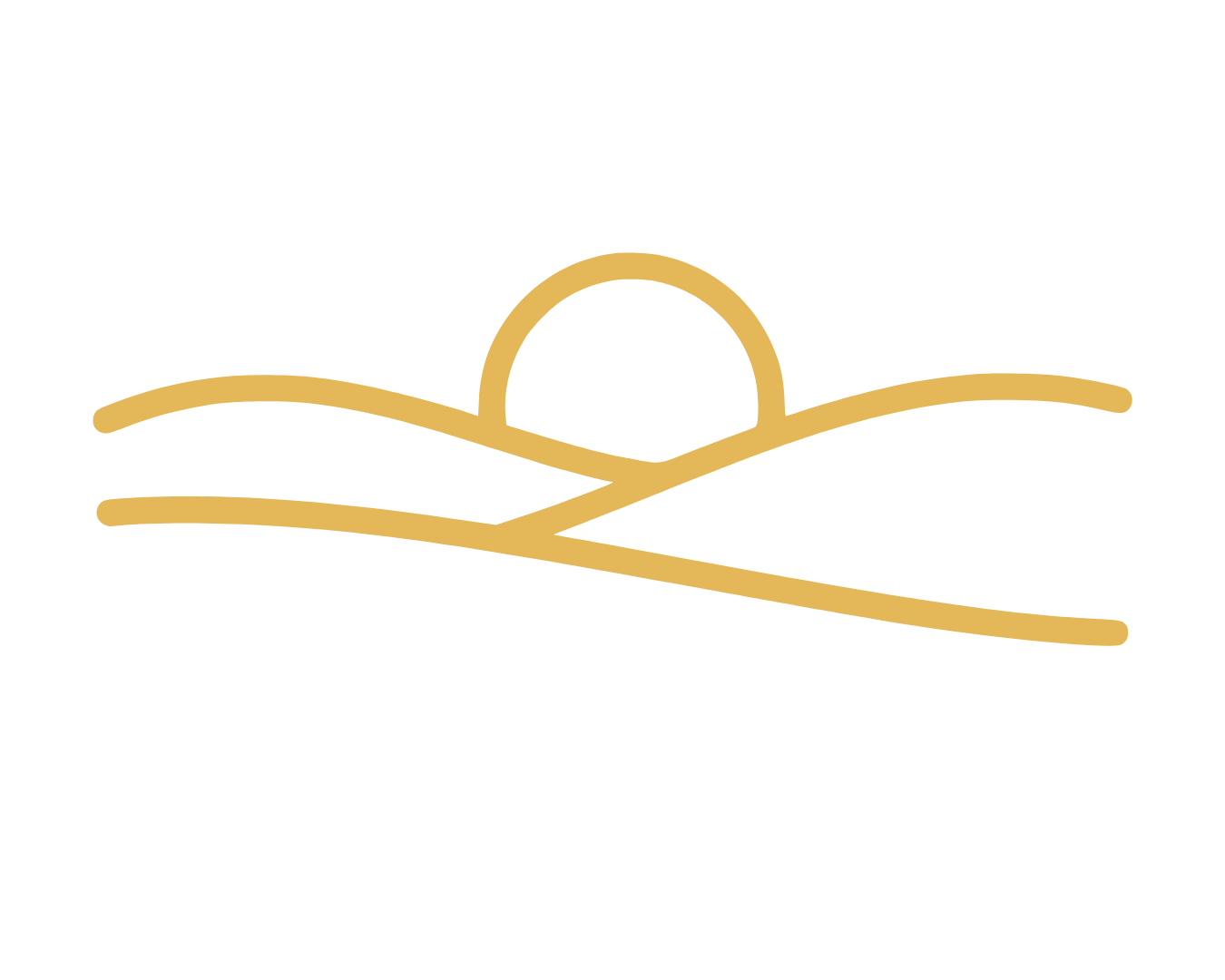 Stylized gold sunset over rolling hills