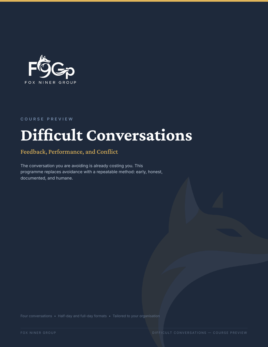 Cover page of the Difficult Conversations course preview