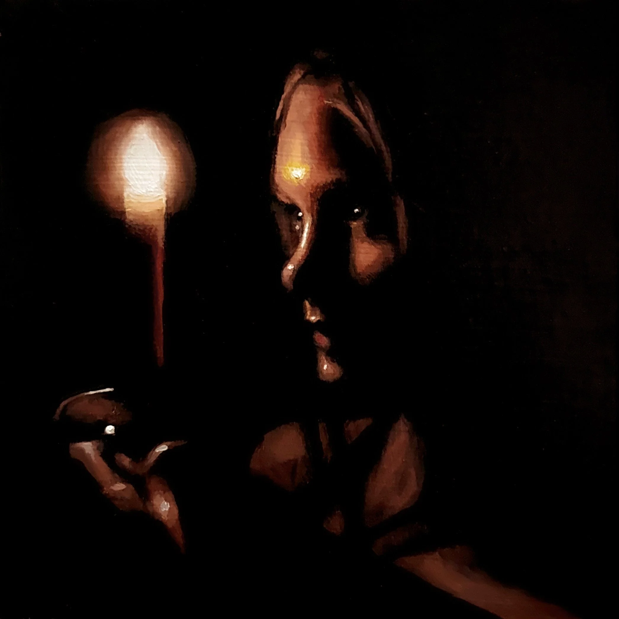 "Peripheral", Oil on Panel, 6"x6"
