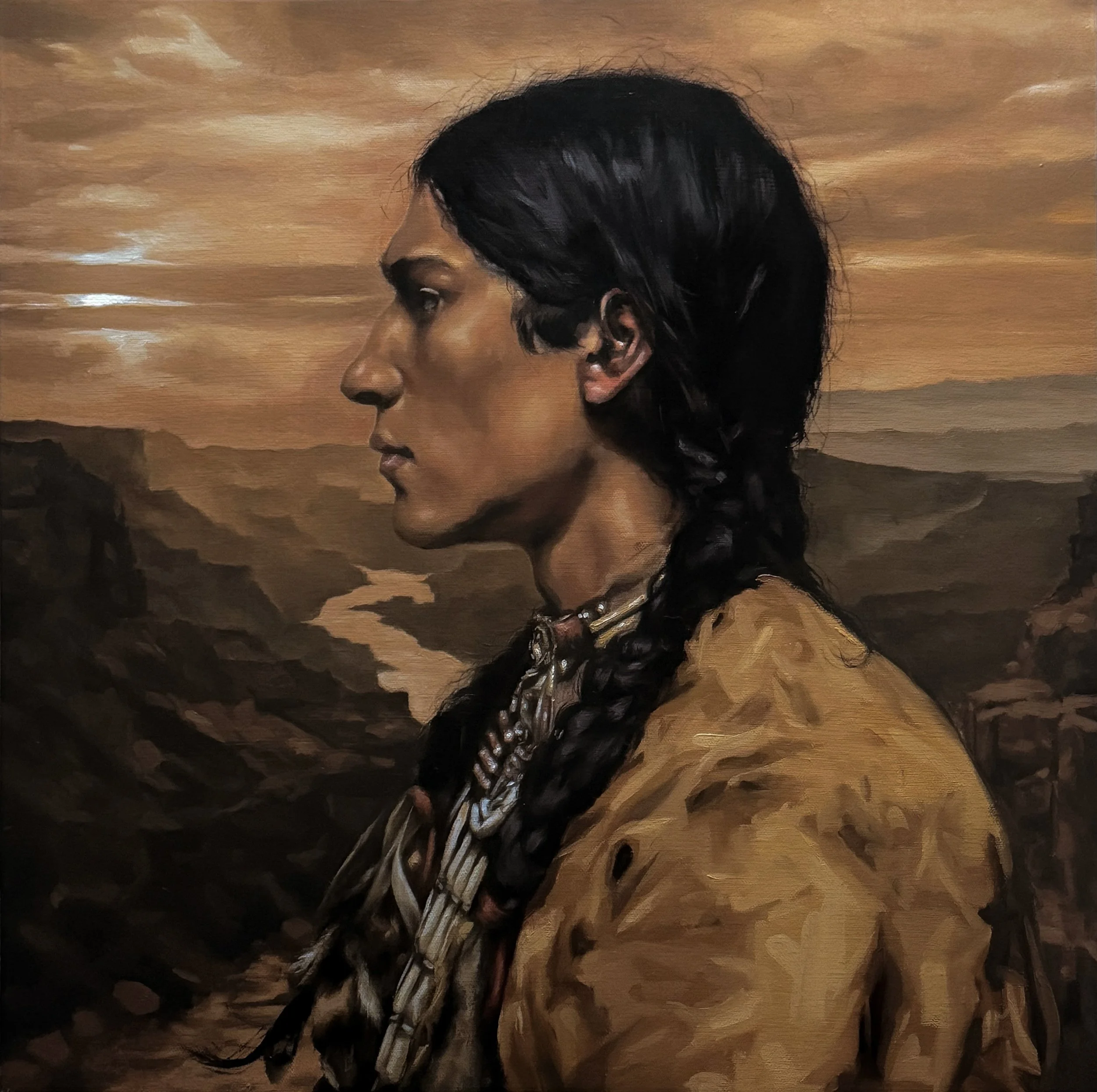 "The River's Guardian", Oil on Canvas, 20"x20"