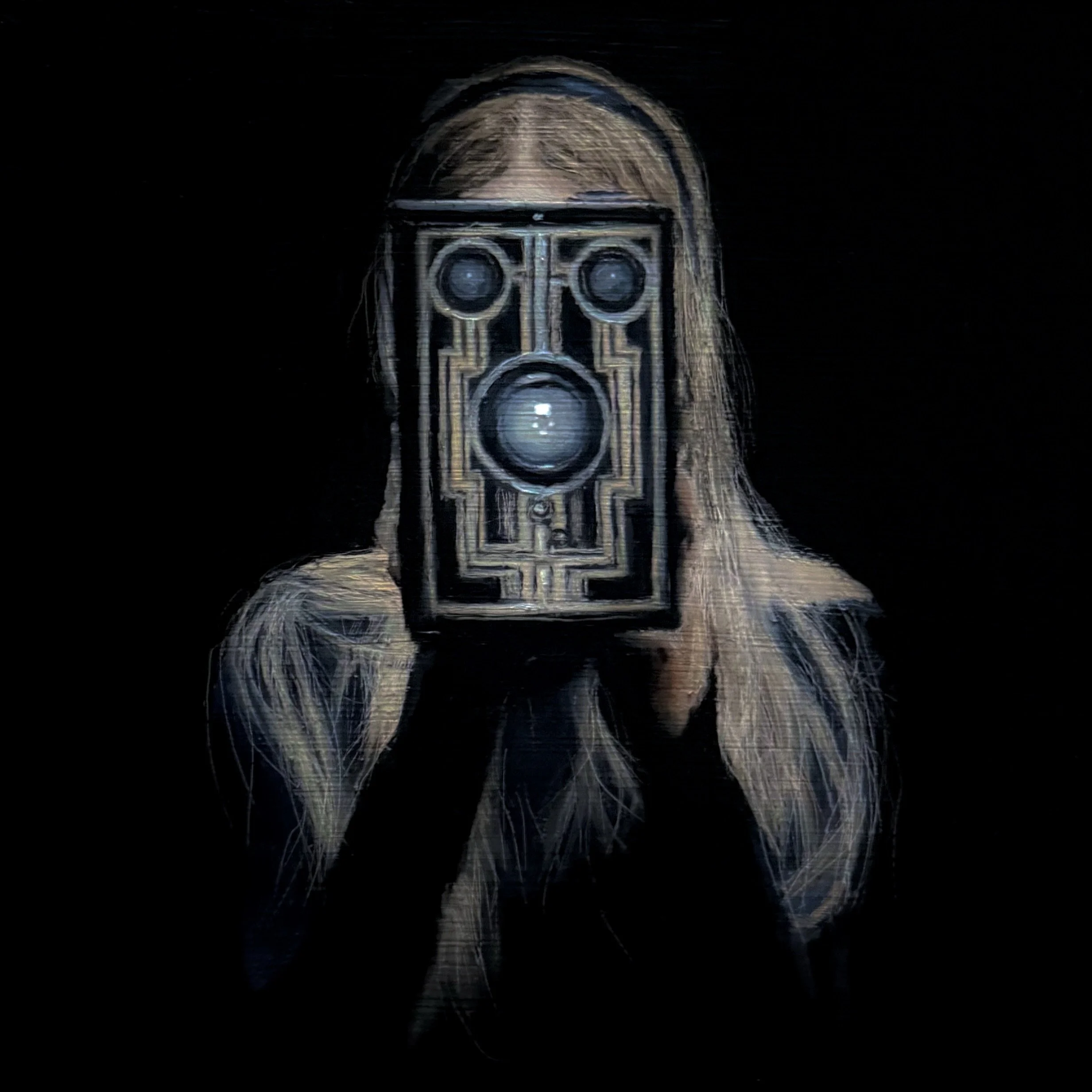 "Telepath", Oil on Panel, 6"x6"