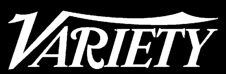 Variety magazine logo in white against a black background.