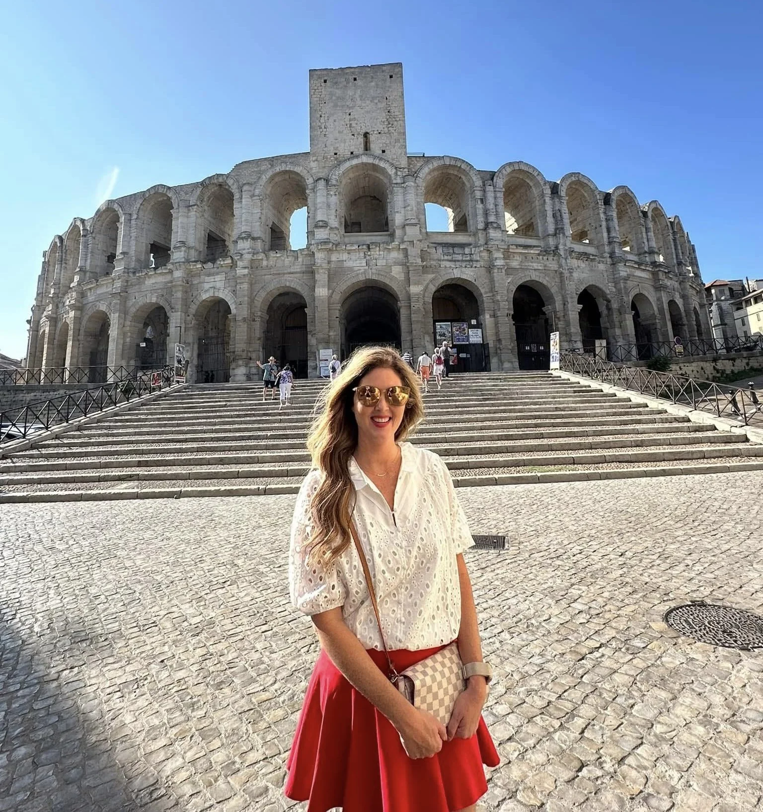 Christa Norris Turner visiting the Roman amphitheater in Arles, France