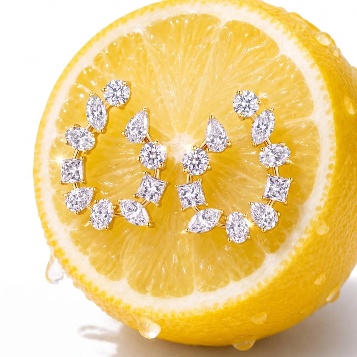 Summer feels lighter in diamonds.

A playful mix of pear, marquise, princess and round shapes&mdash;each one catching the light a little differently.