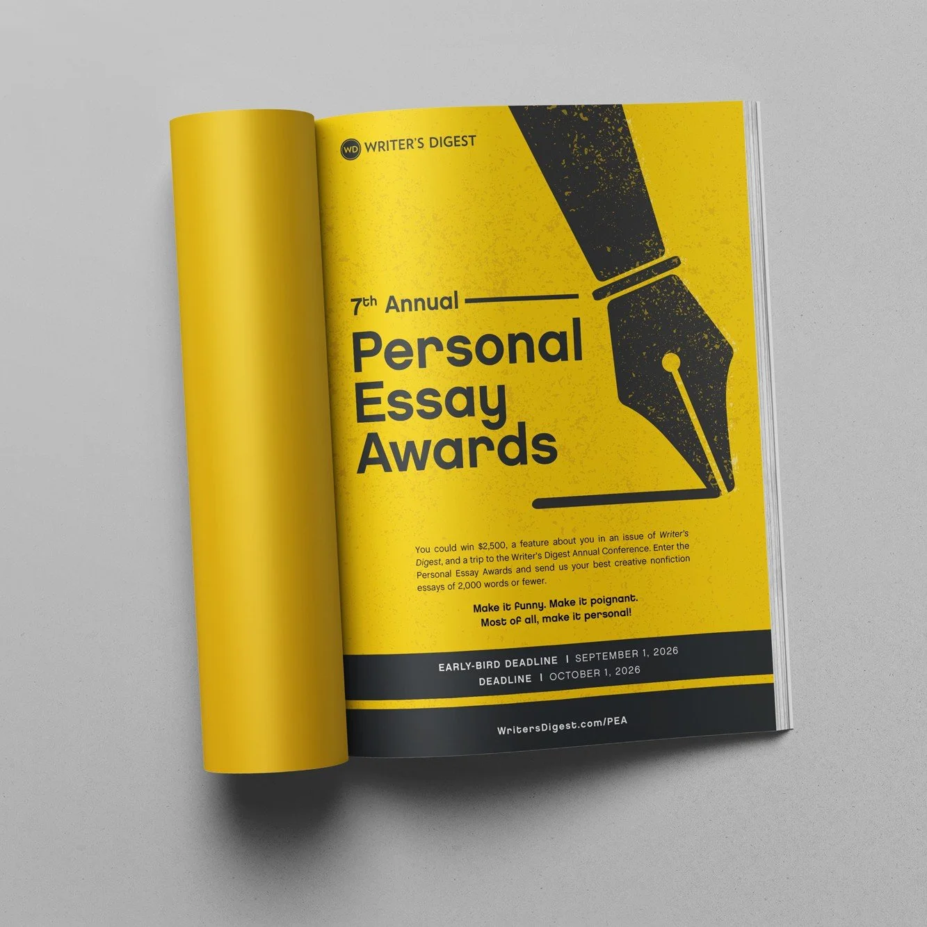 WD 7th Annual Personal Essay Awards 2026 Print Ad