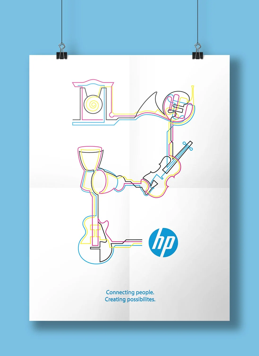 HP Poster with Instruments from Around the World
