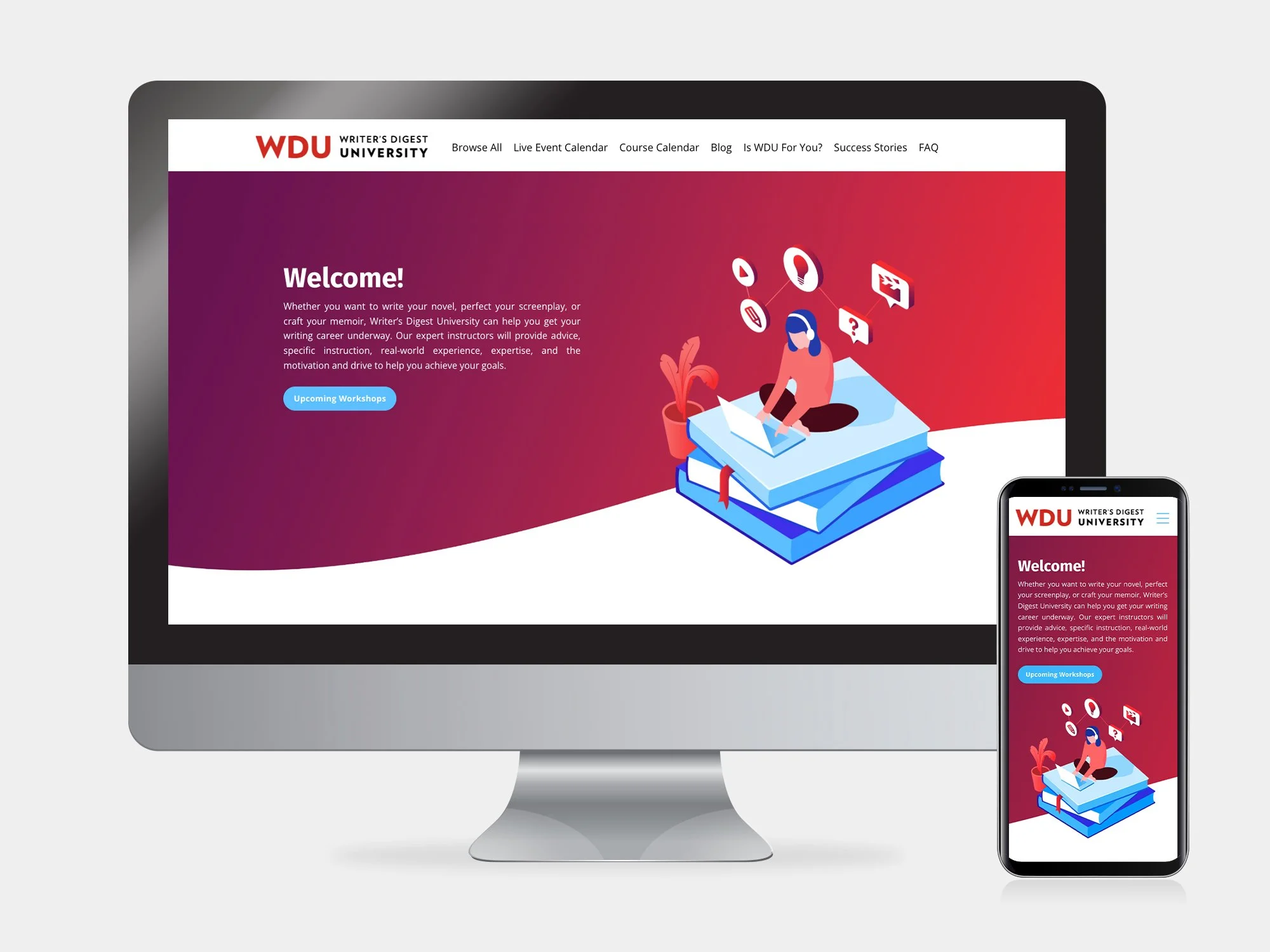 Web and mobile view of a website