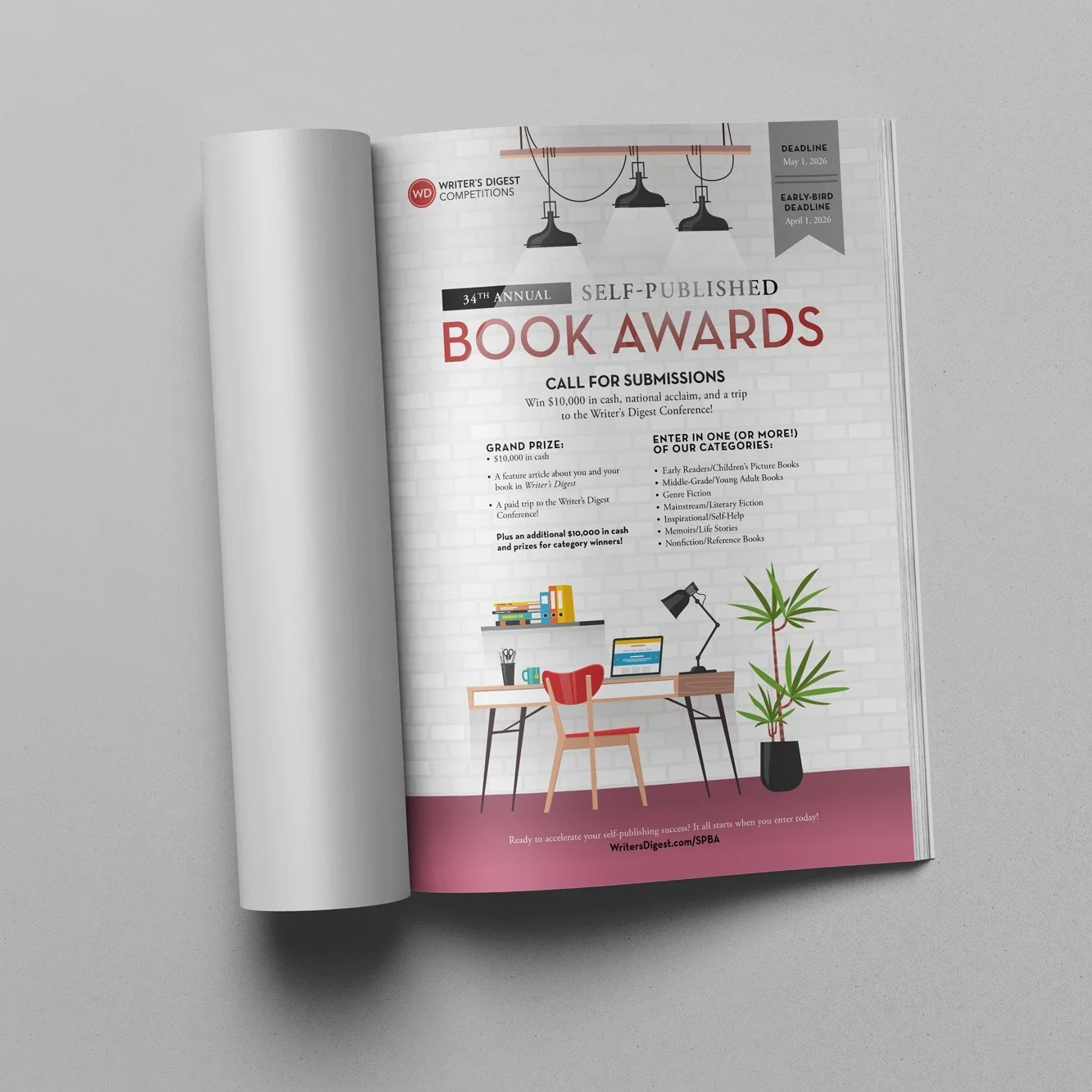 WD 34th Annual Self-Published Book Awards 2026 Print Ad