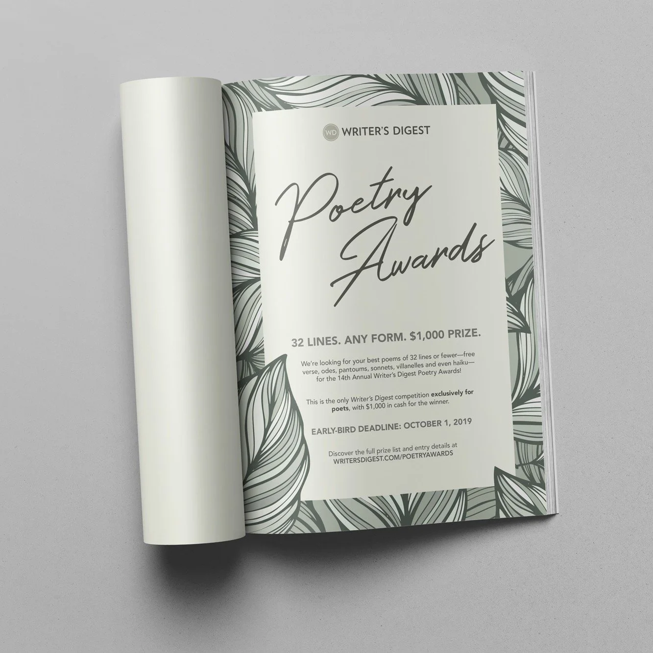 WD Poetry Awards 2019 Print Ad