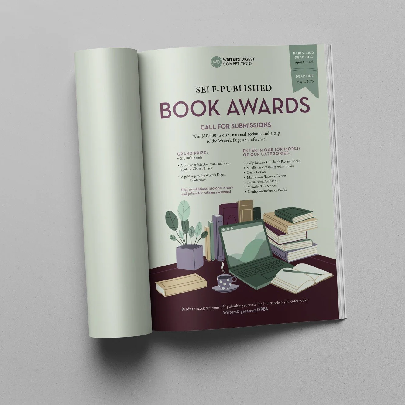 WD Self-Published Book Awards 2025 Print Ad