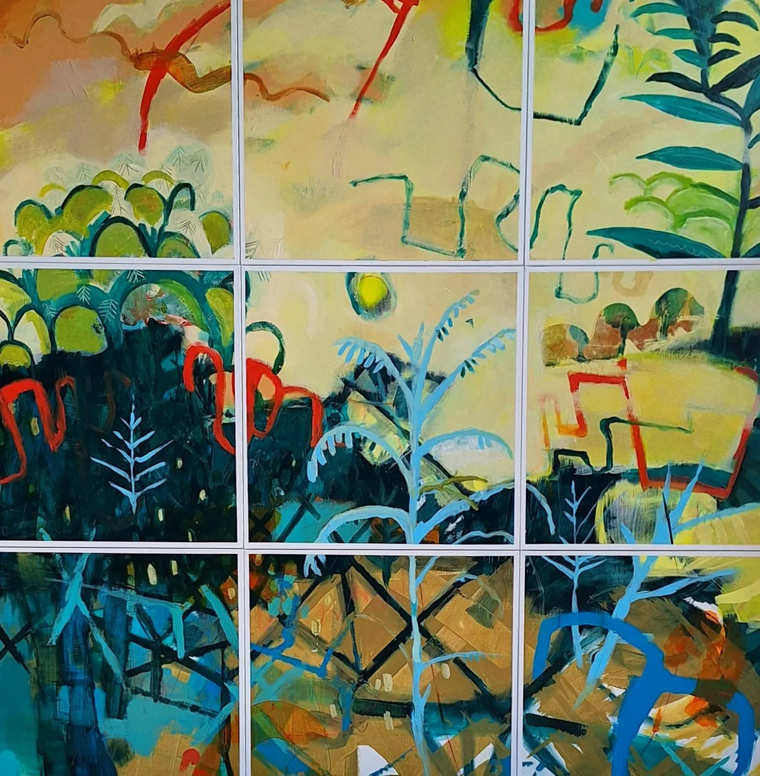 The Coming | 9 Separate Canvas Panels | Mixed Media | 180 x 180 | £2400