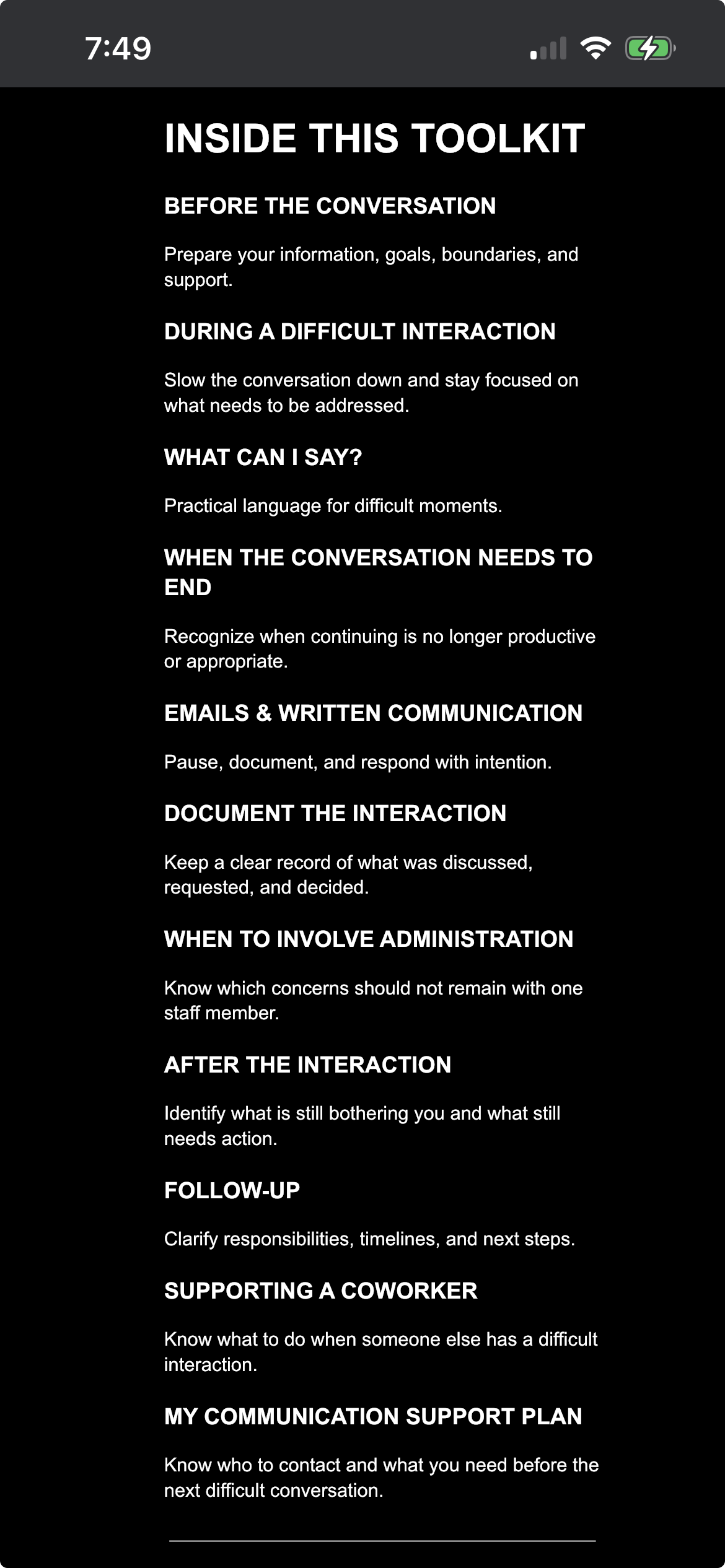 After the Conversation: A Toolkit for Difficult Parent Interactions