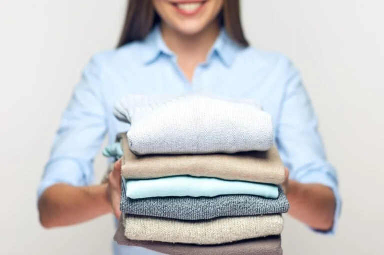 Professional wash, dry, and fold laundry service by RiverTown Cleaning Services, carefully cleaned, folded, and prepared for convenient delivery.