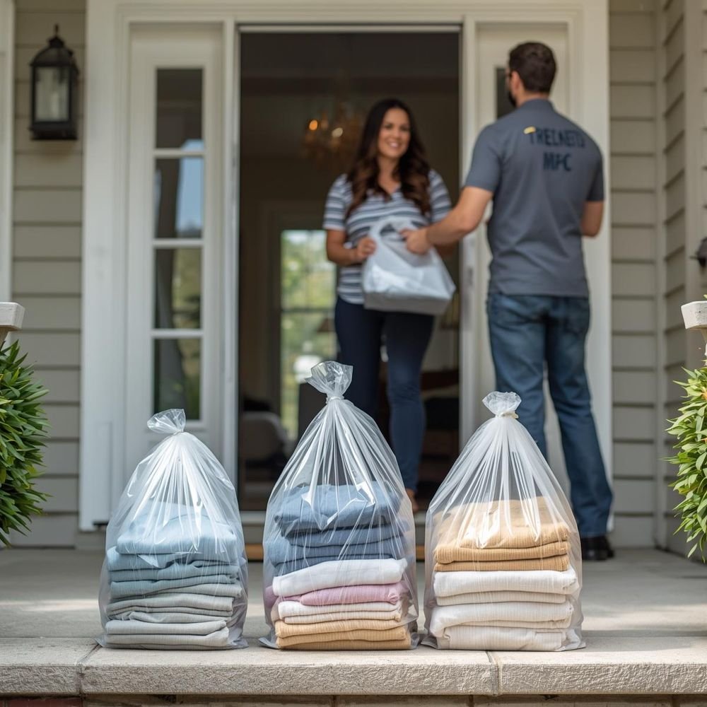 Professional pickup and delivery laundry services by RiverTown Cleaning Services, helping busy households throughout the Mid-Ohio Valley save time with convenient wash, dry, fold, and delivery.
