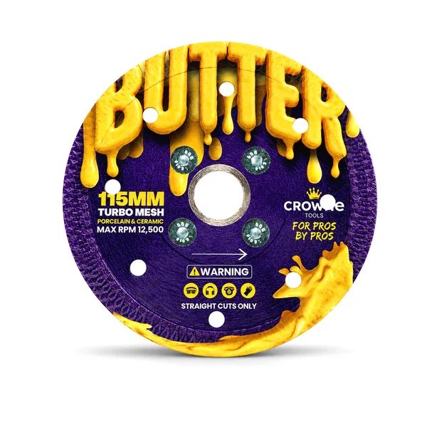 Crowne Tools 4.5" Turbo Mesh Flush Mount "Butter" Grinder Blade (with Flange)