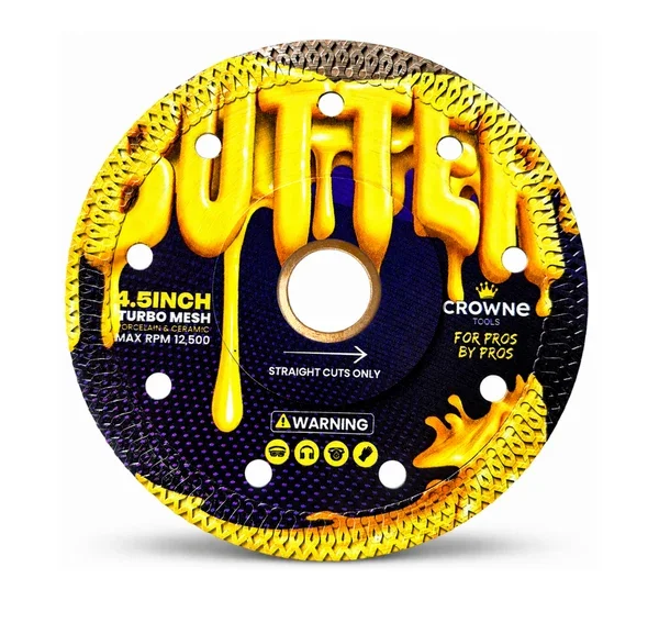 Crowne Tools 4.5" Turbo Mesh Diamond Grinder Blade "Butter" (Flangeless)