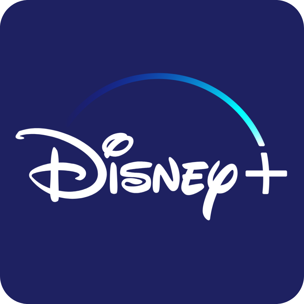 Disney+ logo on a dark blue background.
