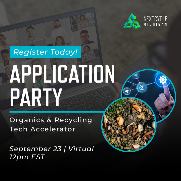 Social media graphic encouraging people to register for the application party,