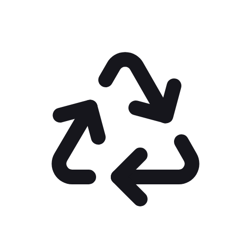 Icon of three chasing arrows in the shape of a triangle