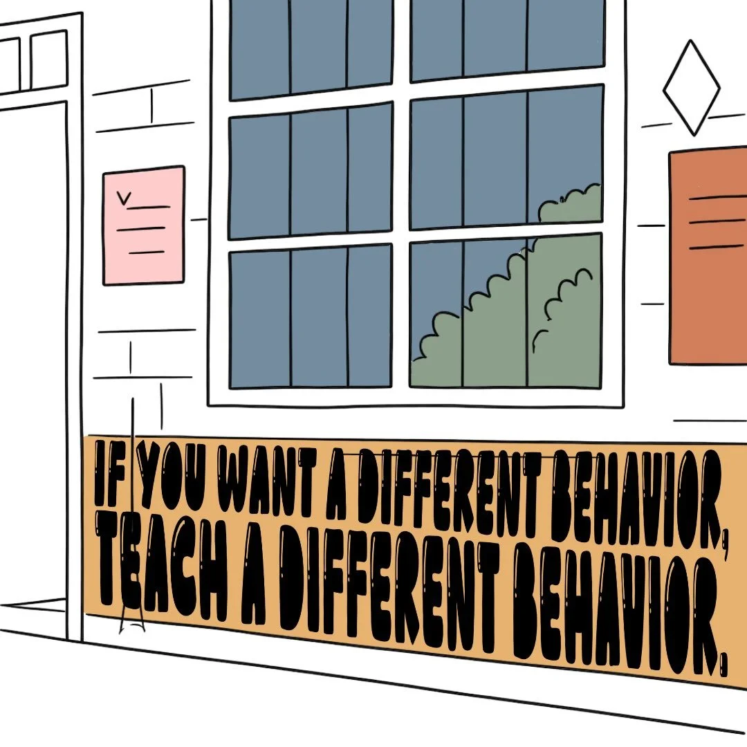 This is one of the biggest shifts we can make in how we respond to challenging behavior.

We can&rsquo;t expect a student to simply stop doing something without giving them another tool to use instead.

If a student is yelling &rarr; teach them how t