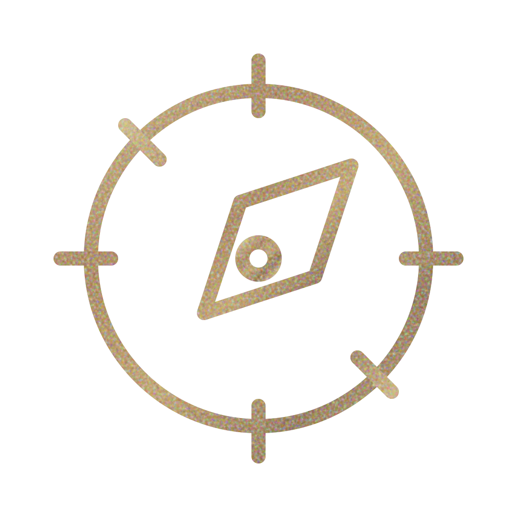 A symbol of a network or globe with interconnected lines, encircled by a dotted border, indicating digital connectivity or online communication.