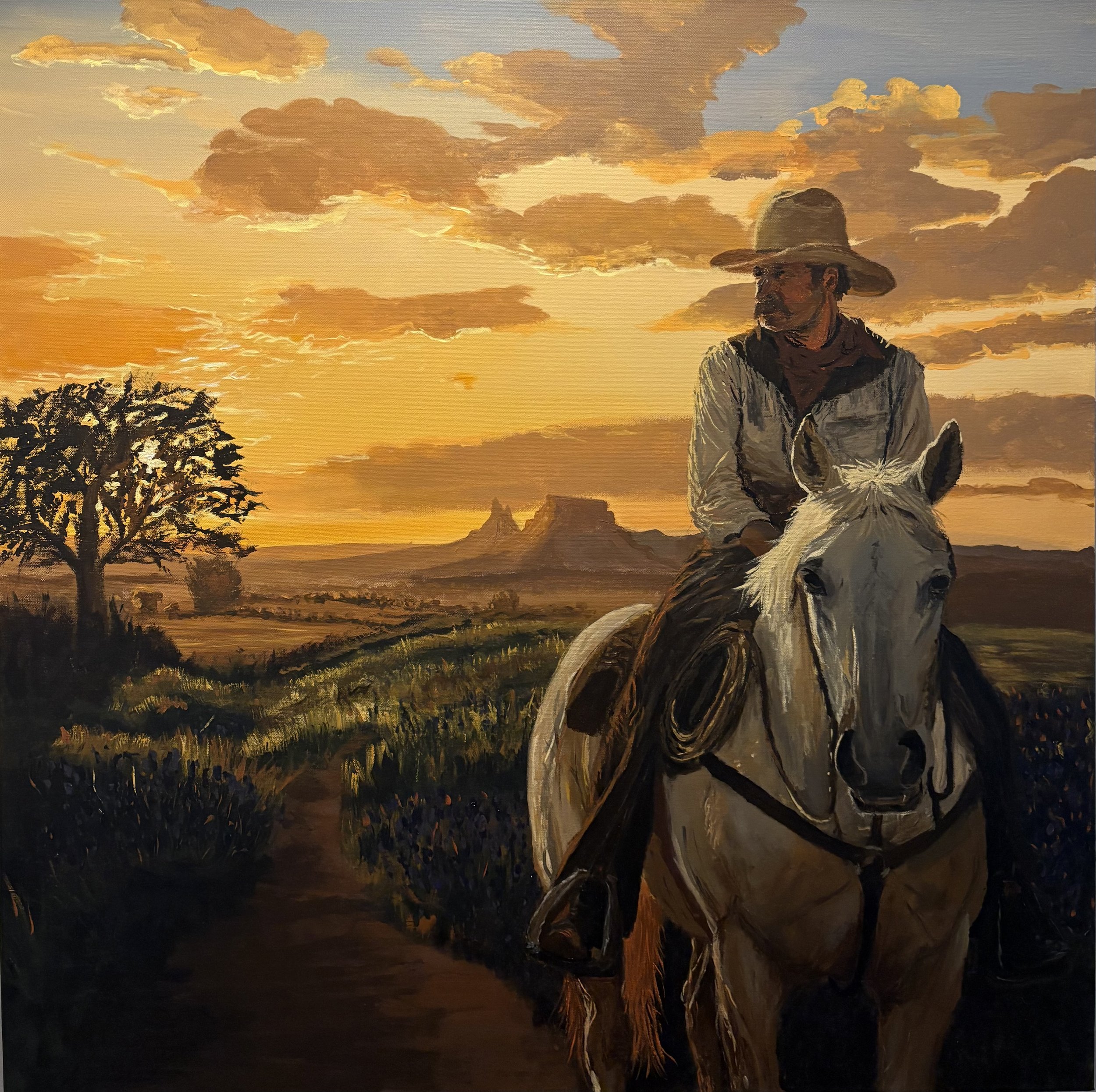 "Time Under the Saddle"
36x36"