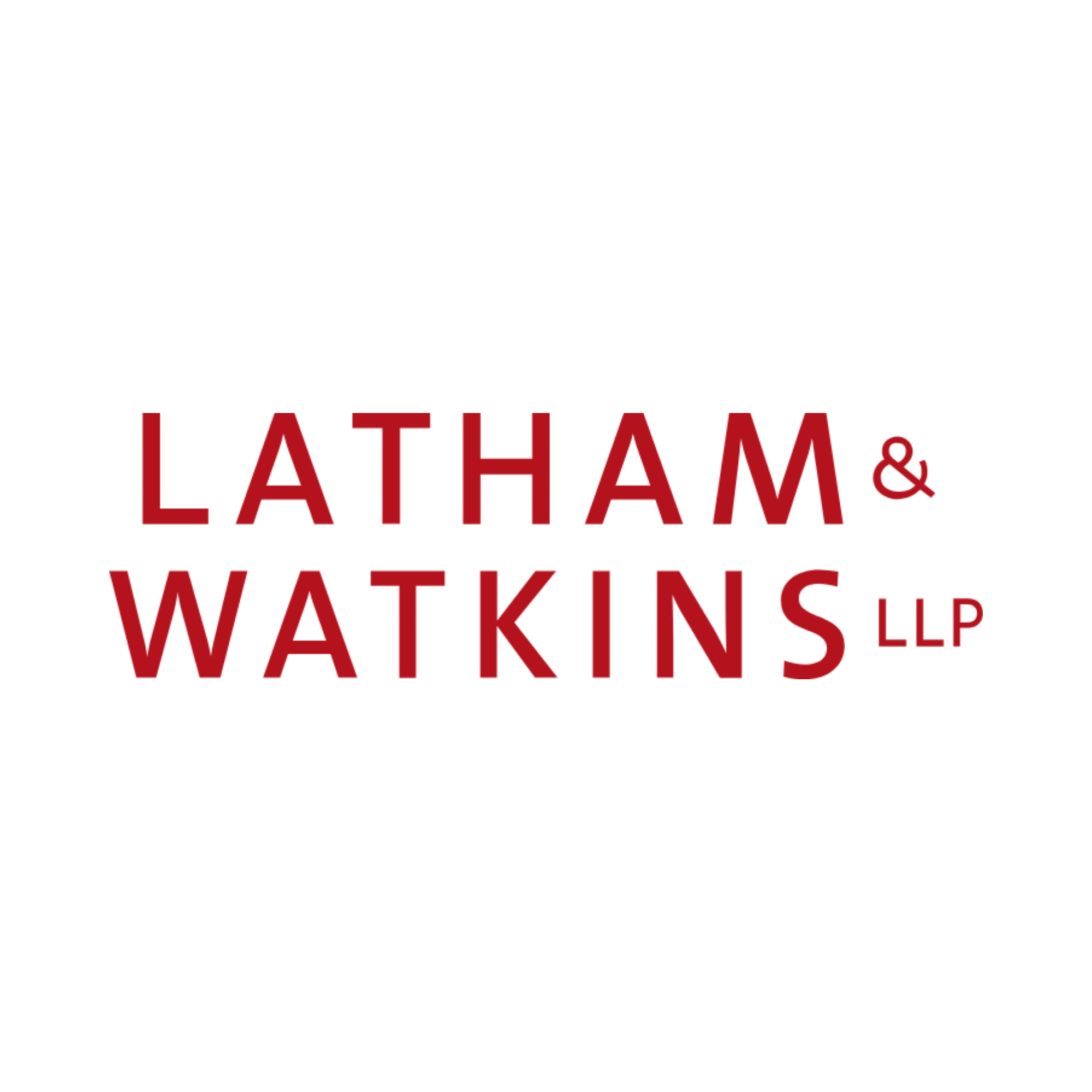 Red and black logo with the words "Latham & Watkins LLP" in red beneath a stylized black eagle holding a shield.