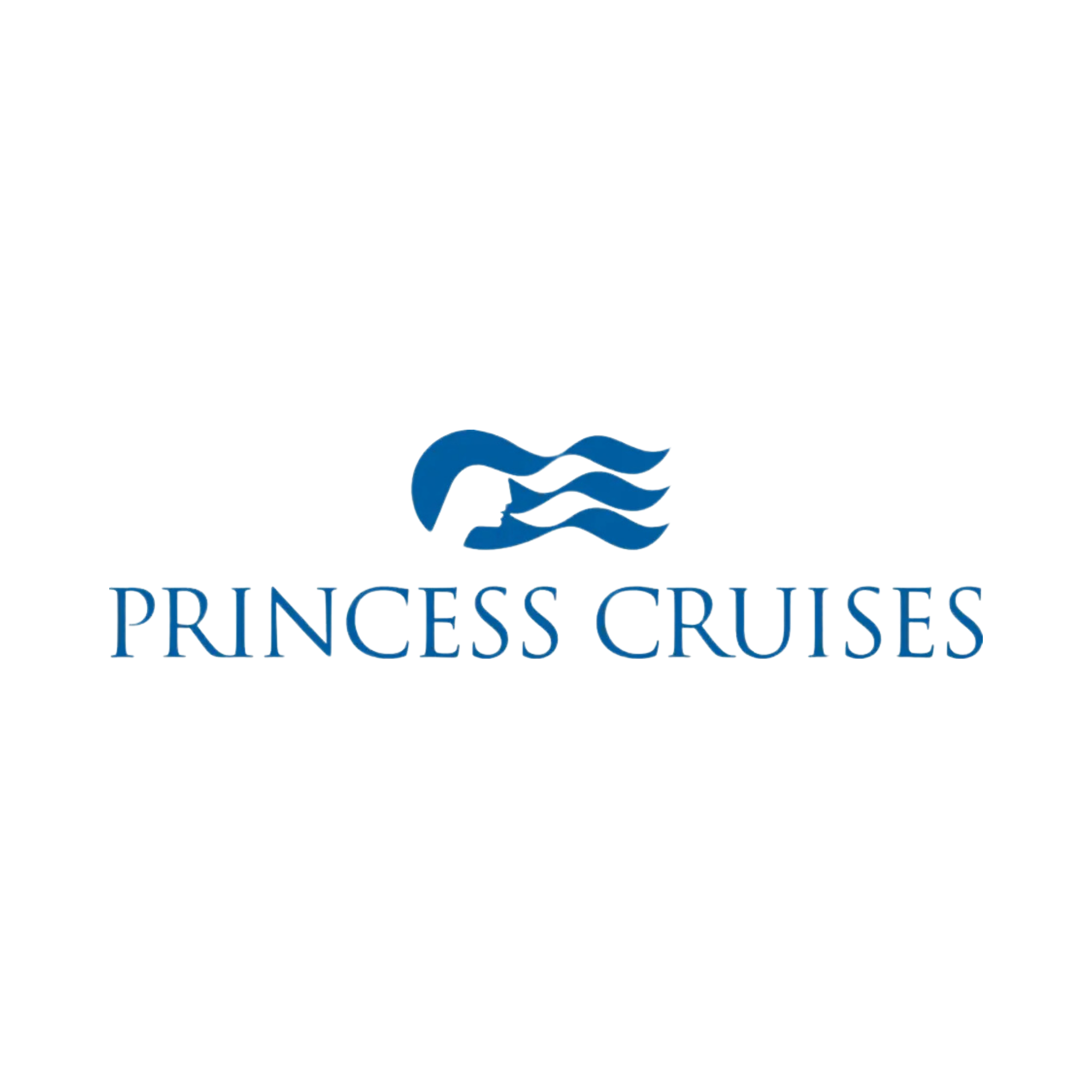 Logo with a crown and the words "Princess Cruises" beneath it, featuring a stylized wave design.