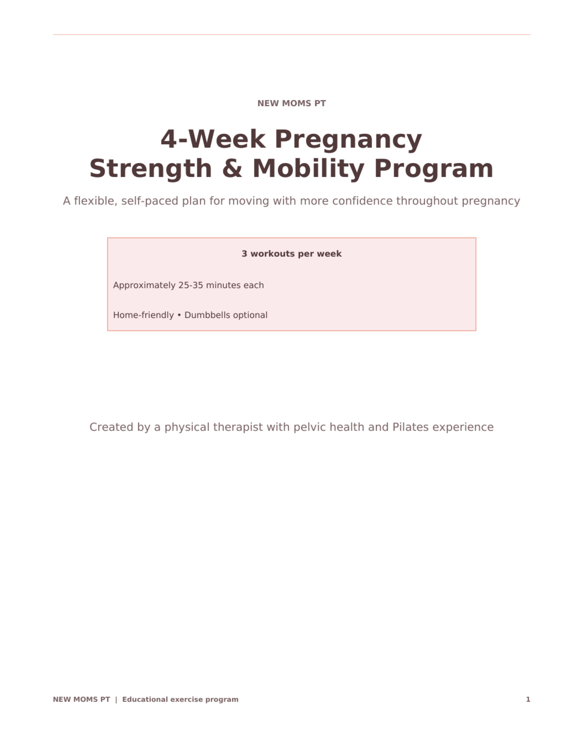 4-Week Pregnancy Strength & Mobility Program