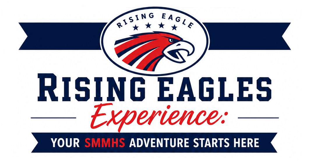 Rising Eagle Experience Logo and tagline: Your SMMHS Adventure Starts Here