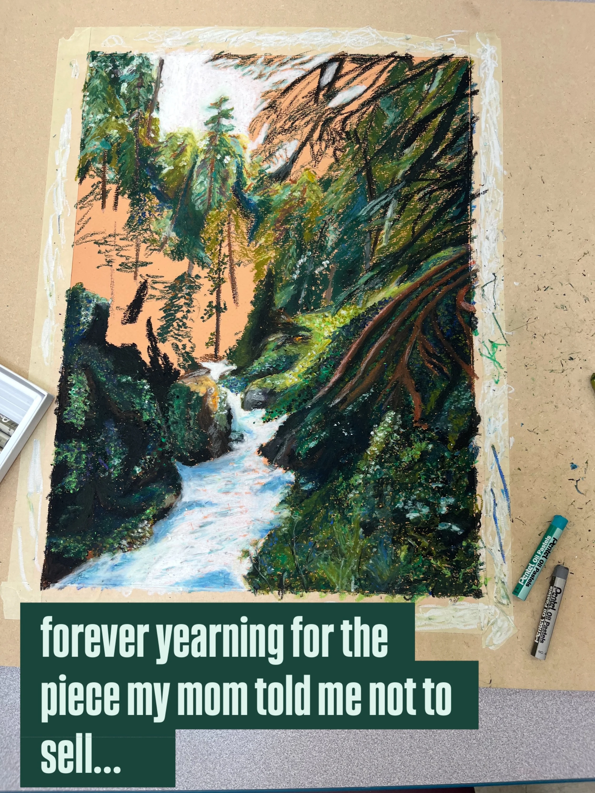 Hardest part of selling my art 💔
Link to prints of this piece and many others in bio!

#FineArt #OilPastel #Landscape #SellingArt #ArtPrints