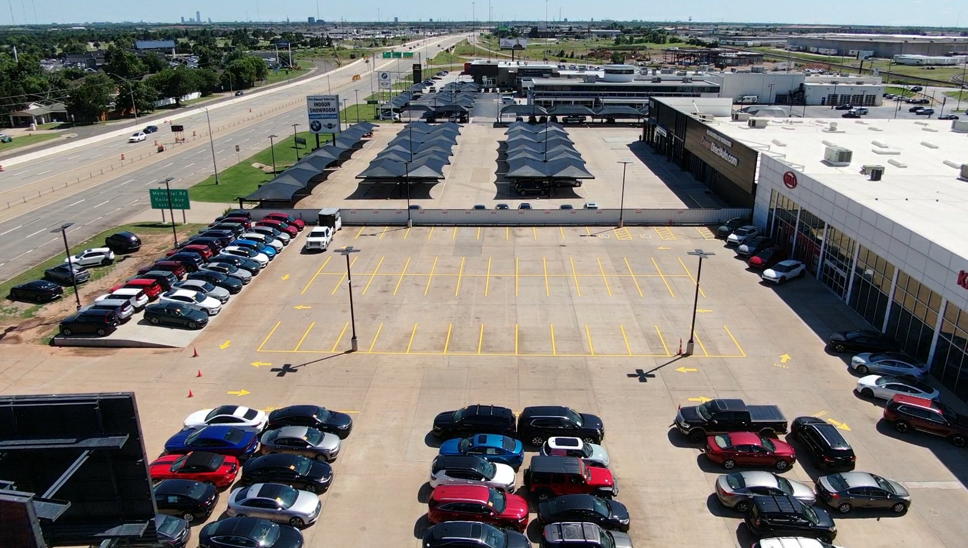 Parking lot line striping in Oklahoma city & Edmond, Kalidy Kia Project 02