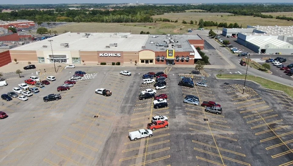 Parking lot line striping in Oklahoma city & Edmond, Shawnee Mall Project 06