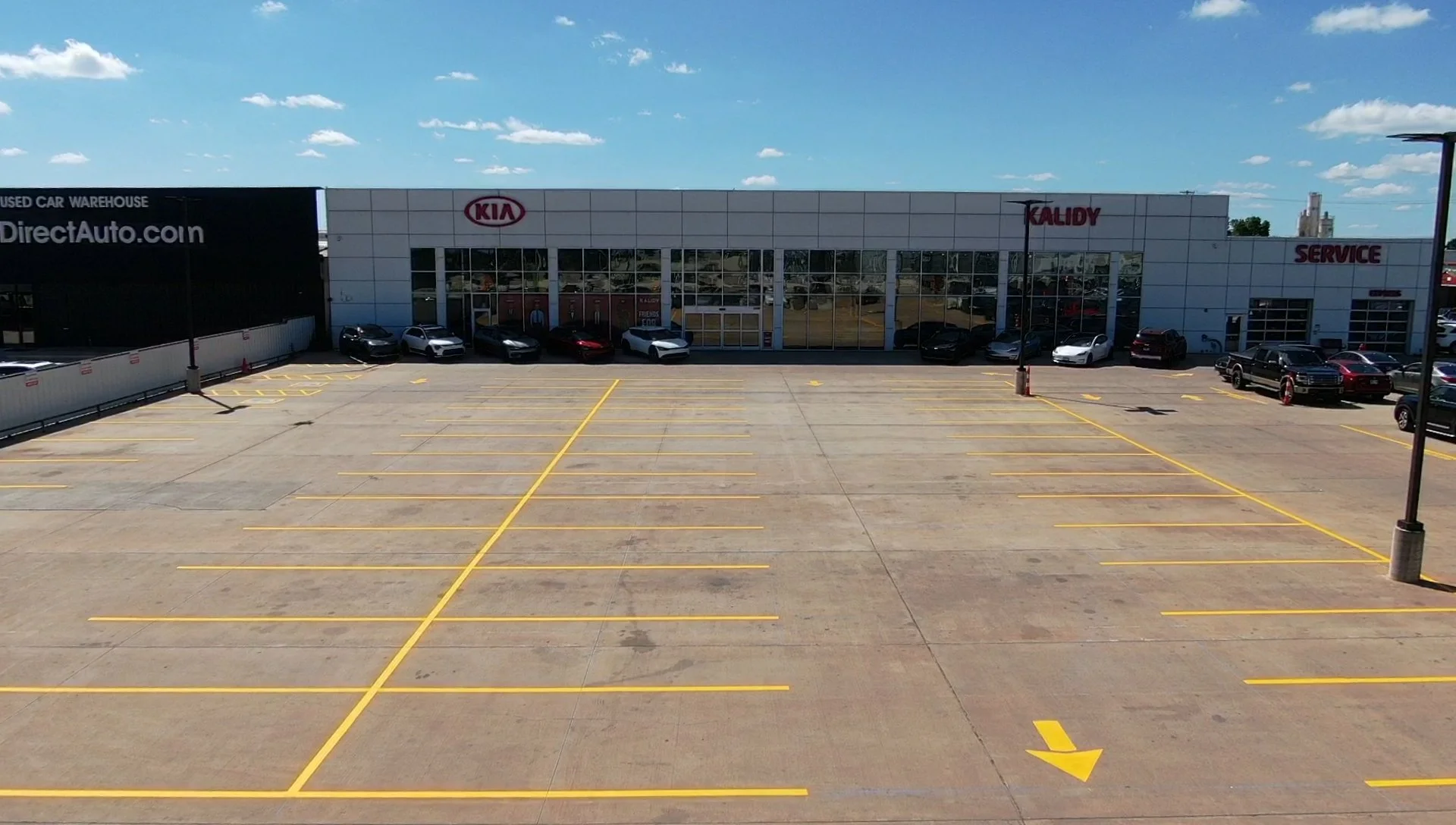 Parking lot line striping in Oklahoma city & Edmond, Kalidy Kia Project 06