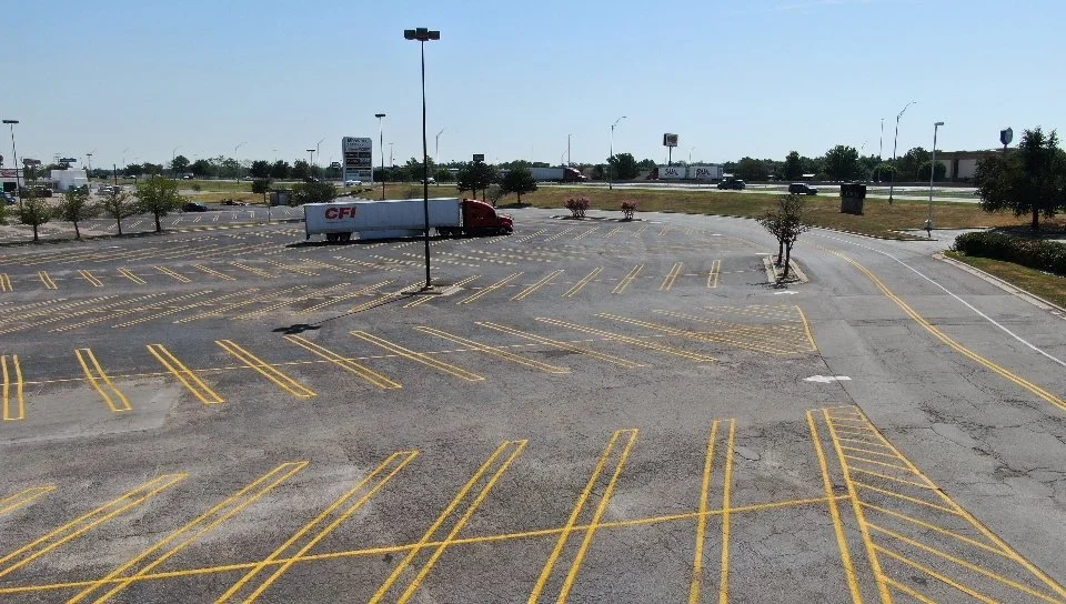 Parking lot line striping in Oklahoma city & Edmond, Shawnee Mall Project 05