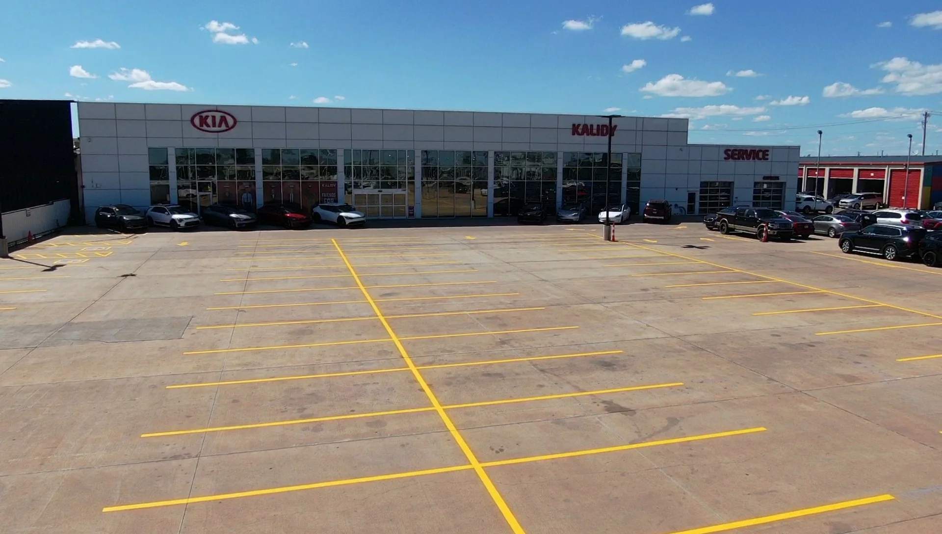Parking lot line striping in Oklahoma city & Edmond, Kalidy Kia Project 09