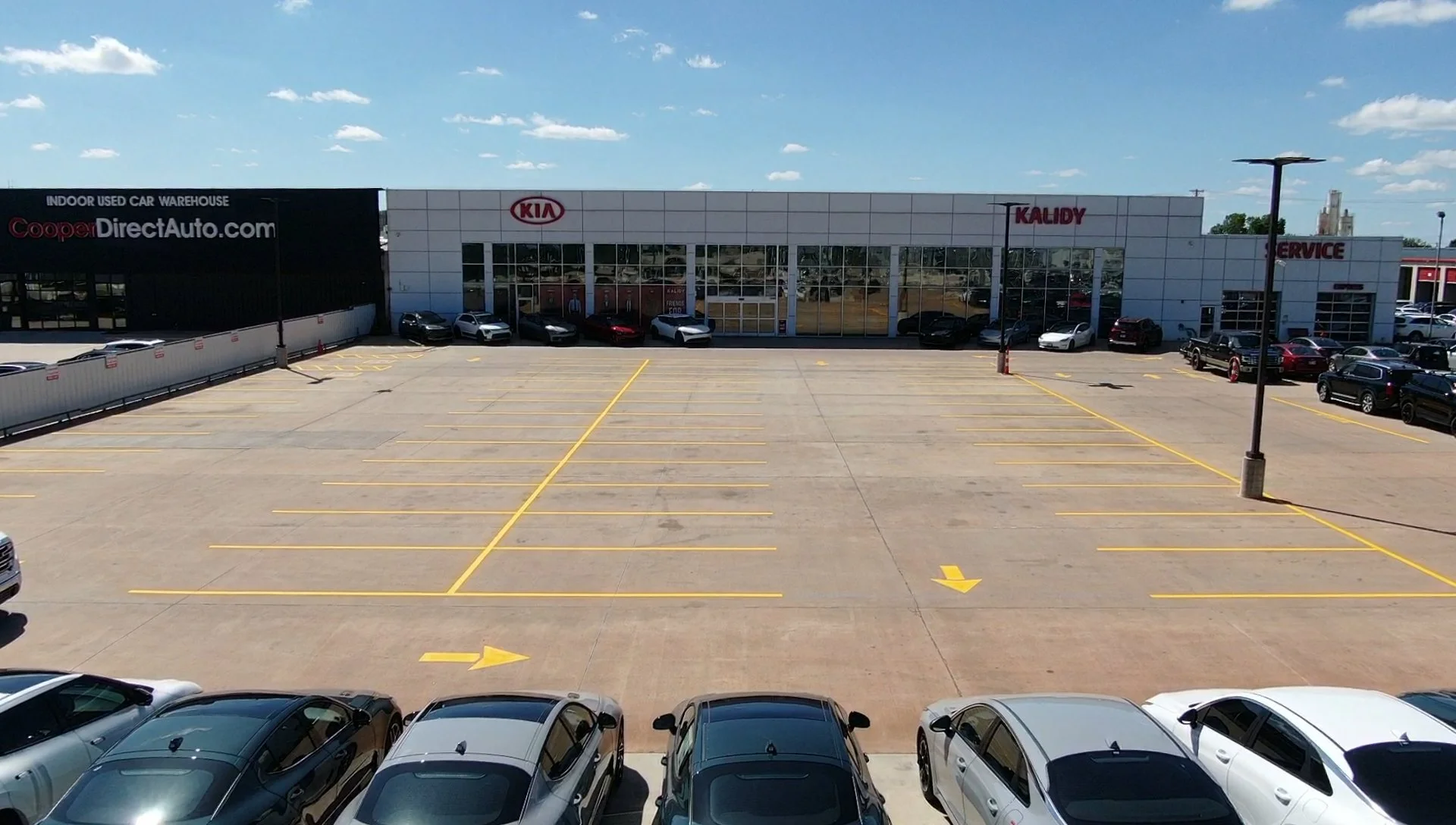 Parking lot line striping in Oklahoma city & Edmond, Kalidy Kia Project 03