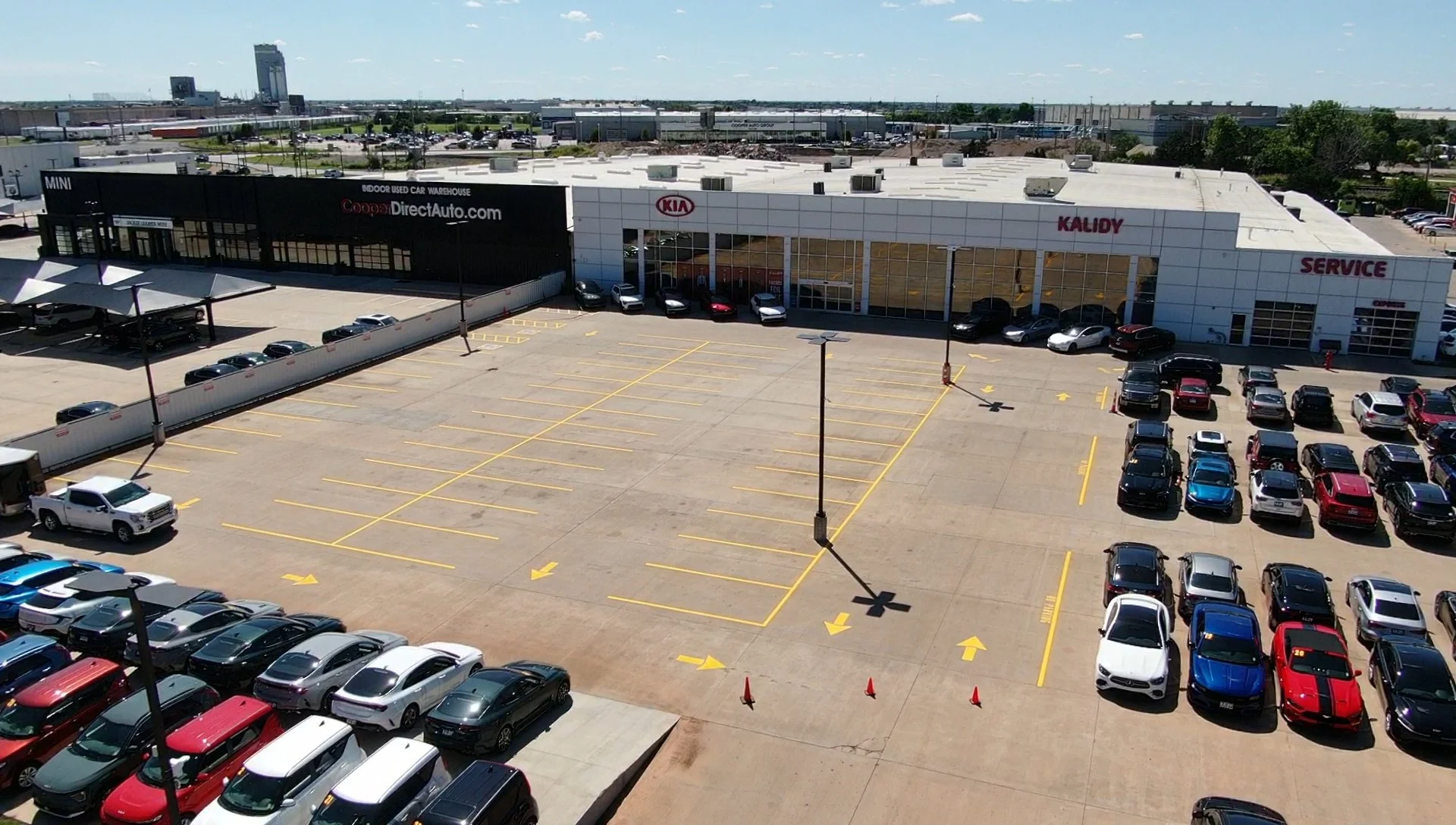 Parking lot line striping in Oklahoma city & Edmond, Kalidy Kia Project 04