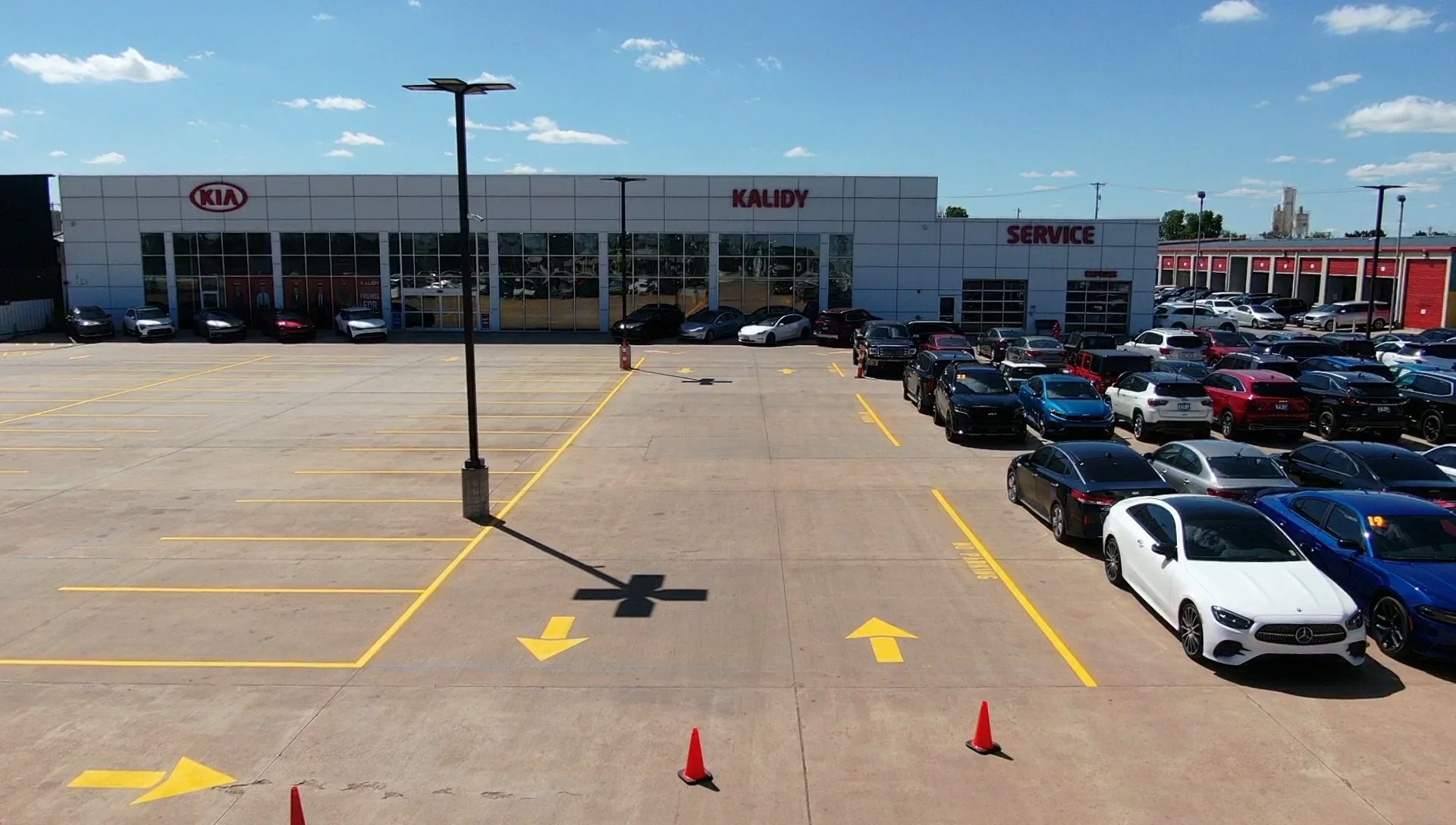 Parking lot line striping in Oklahoma city & Edmond, Kalidy Kia Project 08