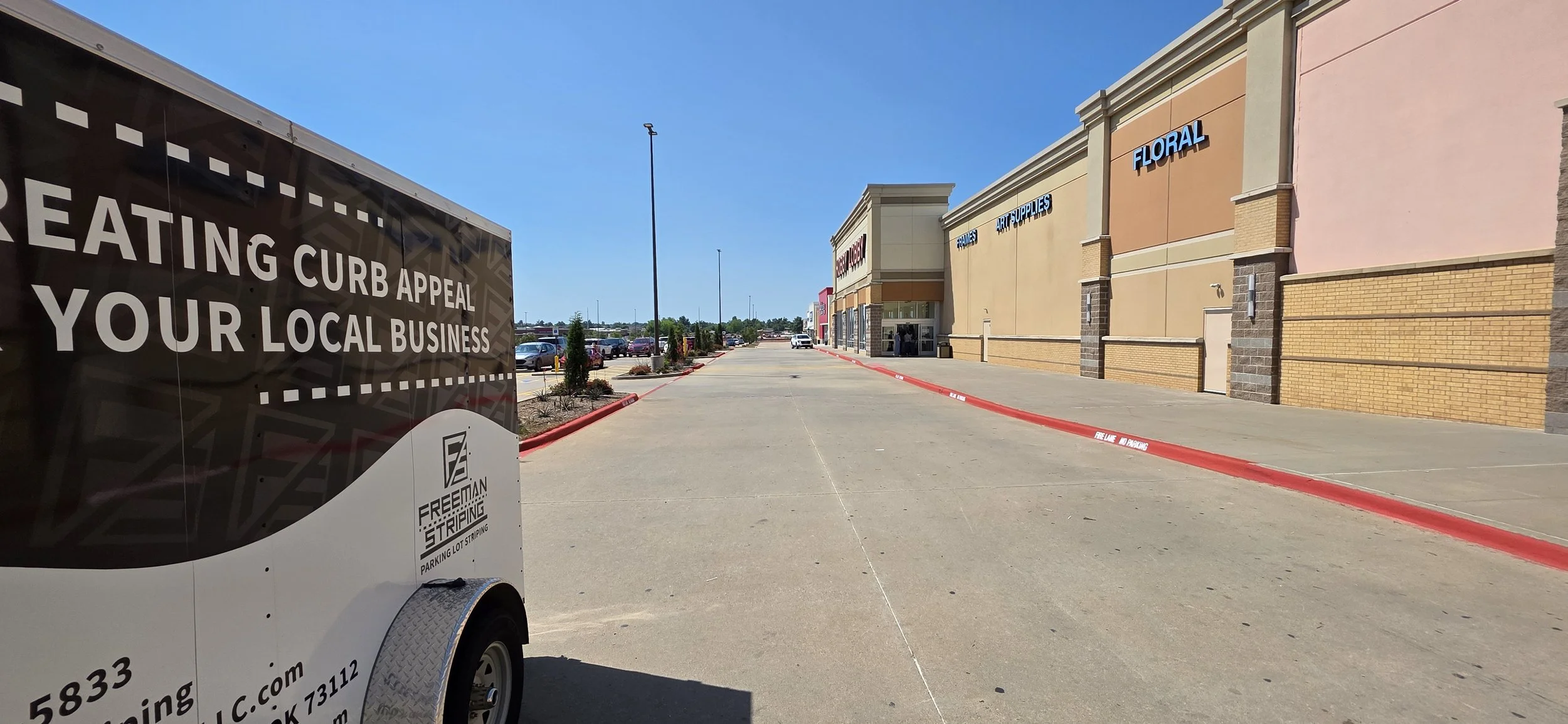 Parking lot line striping in Oklahoma city & Edmond, Hobby Lobby Project 07