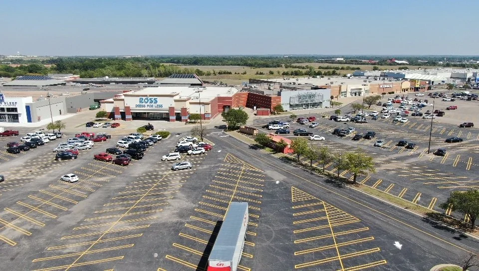 Parking lot line striping in Oklahoma city & Edmond, Shawnee Mall Project 02