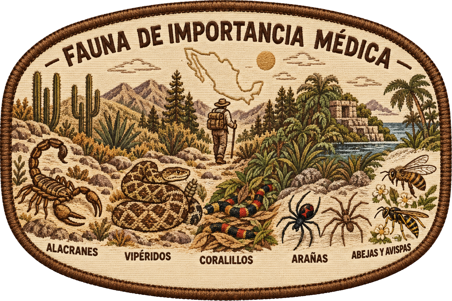 Grupos de fauna de importancia médica en México: alacranes, serpientes, arañas, abejas y avispas.