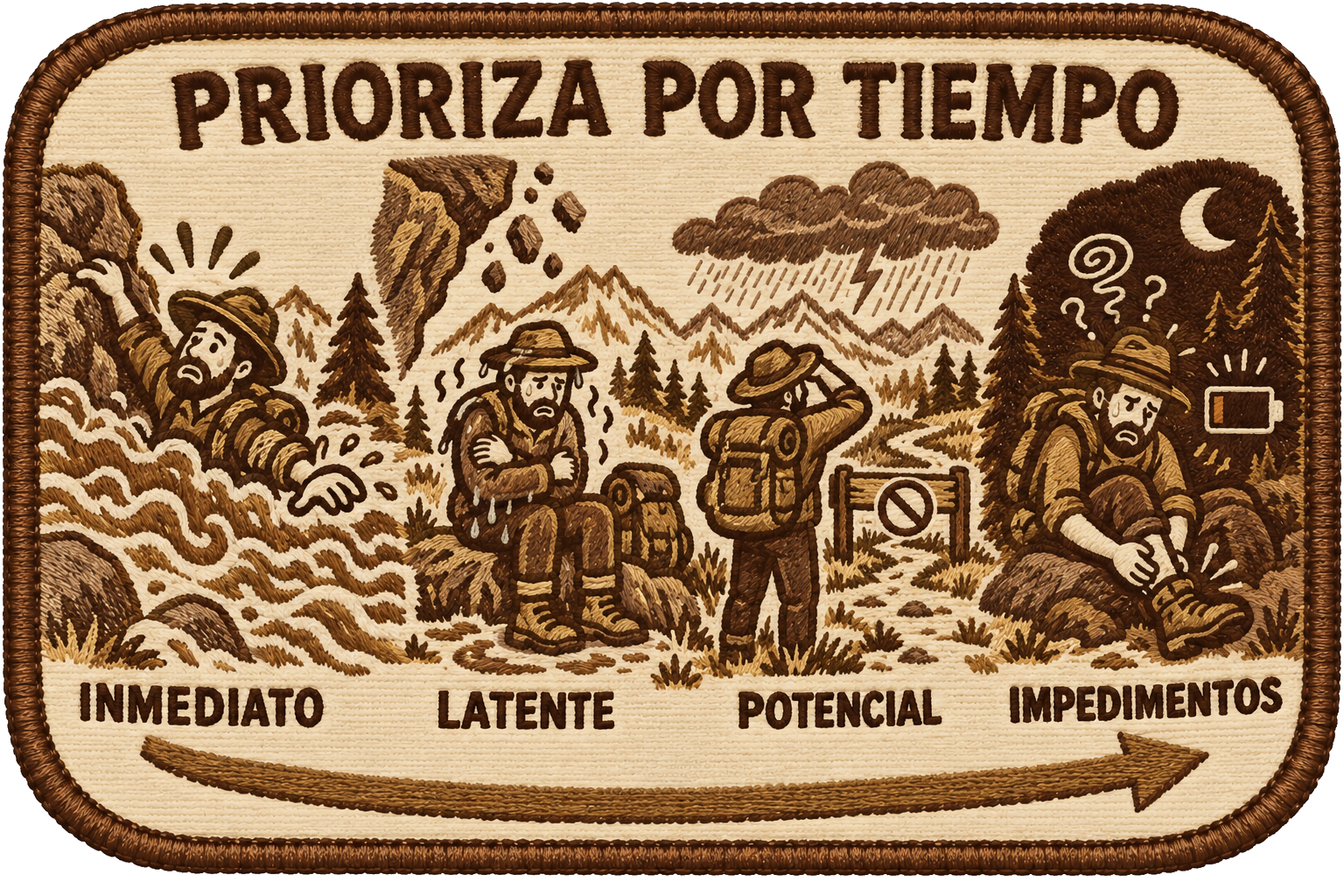 Comparación de riesgos inmediato, latente y potencial, junto con impedimentos actuales.