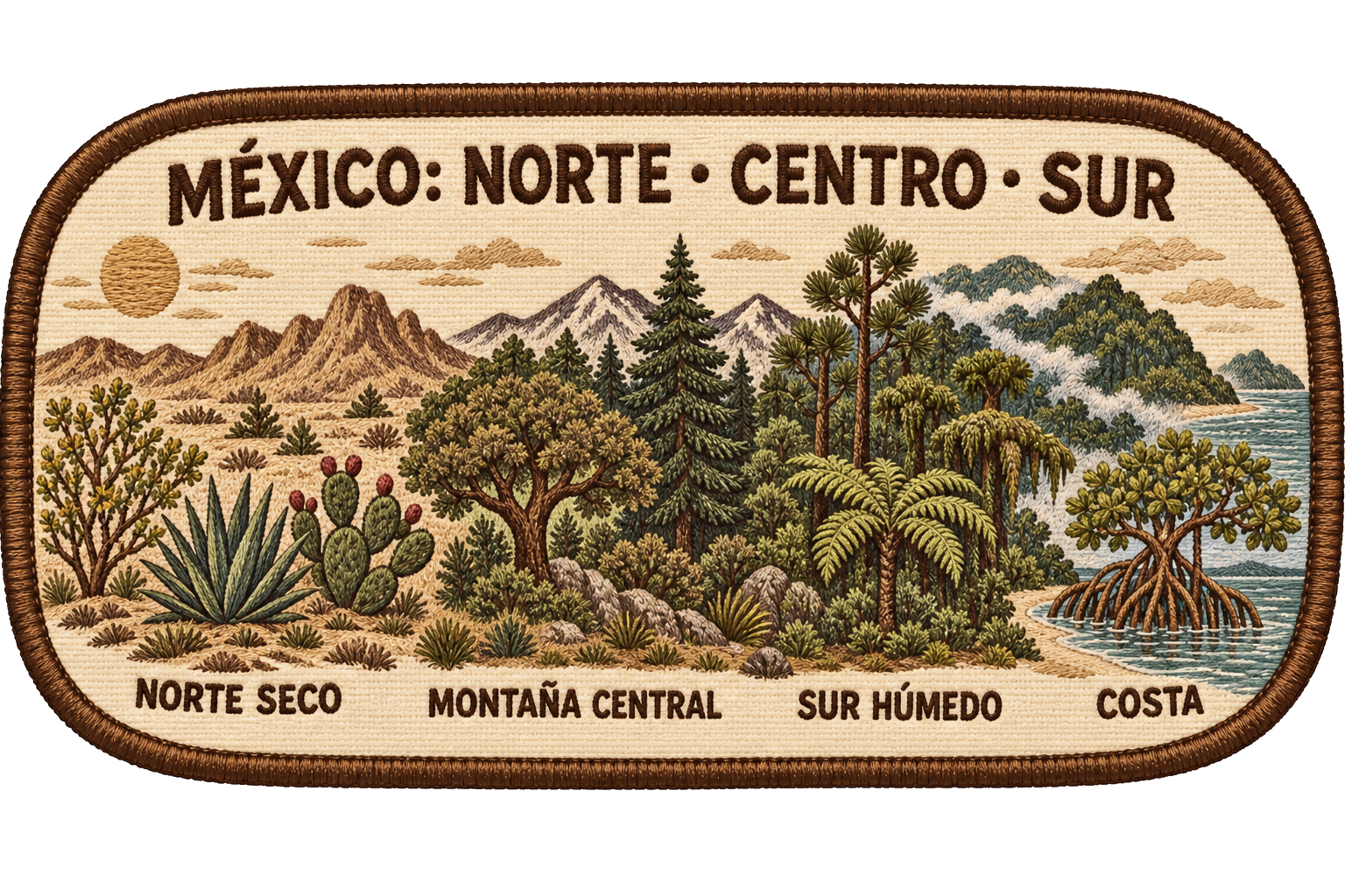 Vegetación mexicana del norte seco, montaña central, sur húmedo y costa.