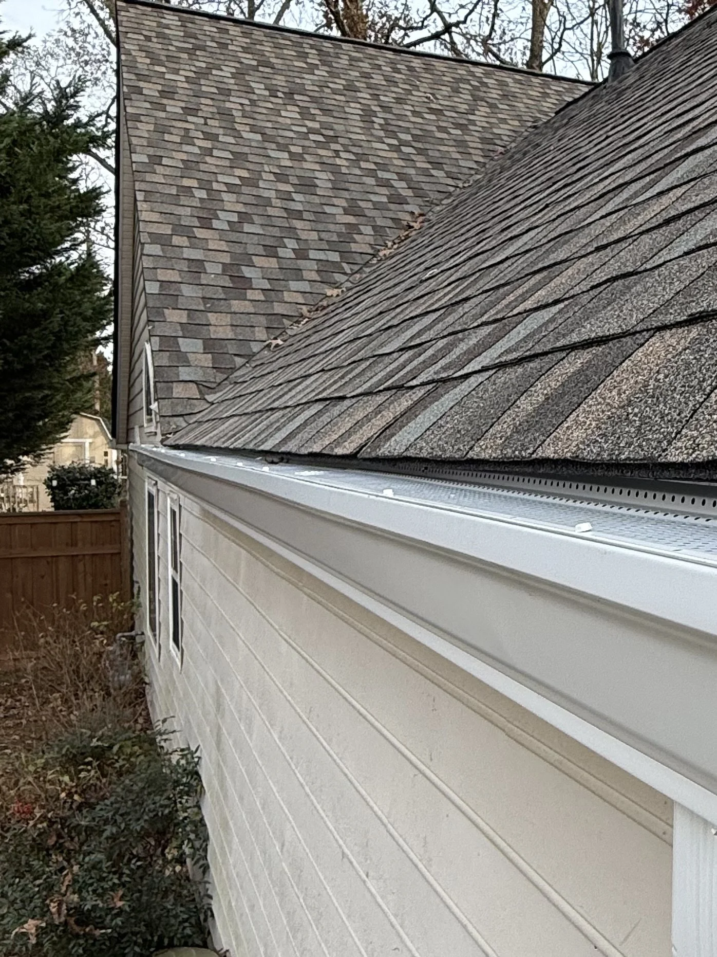 New seamless gutters installed on a home in Metro Atlanta