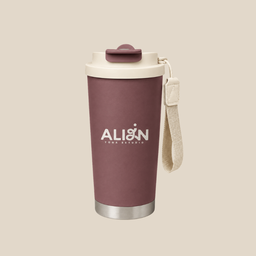 Vaso térmico personalizado con impresión de logotipo, ideal para regalos corporativos, cafeterías y merchandising promocional.