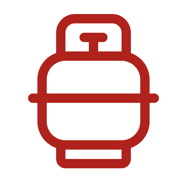 Icon of a red cable car or tram with a rounded front and a small window, depicted in a minimalist style.